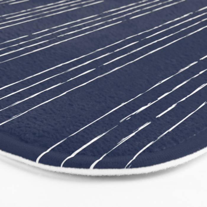 Lines #5 (Navy) Bath Mat Gallery Image 3