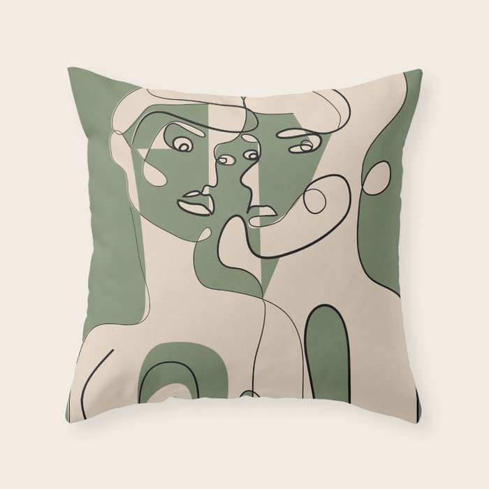 Abstract Faces 9 Throw Pillow Gallery Image 6