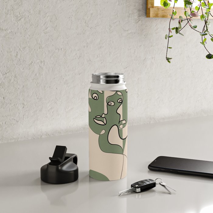 Abstract Faces 9 Water Bottle Gallery Image 4