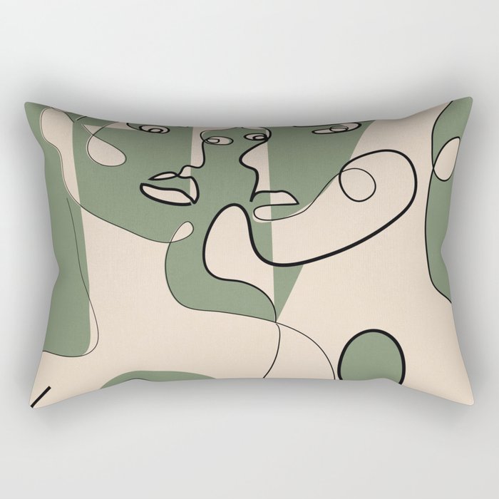 Abstract Faces 9 Rectangular Pillow Gallery Image 2