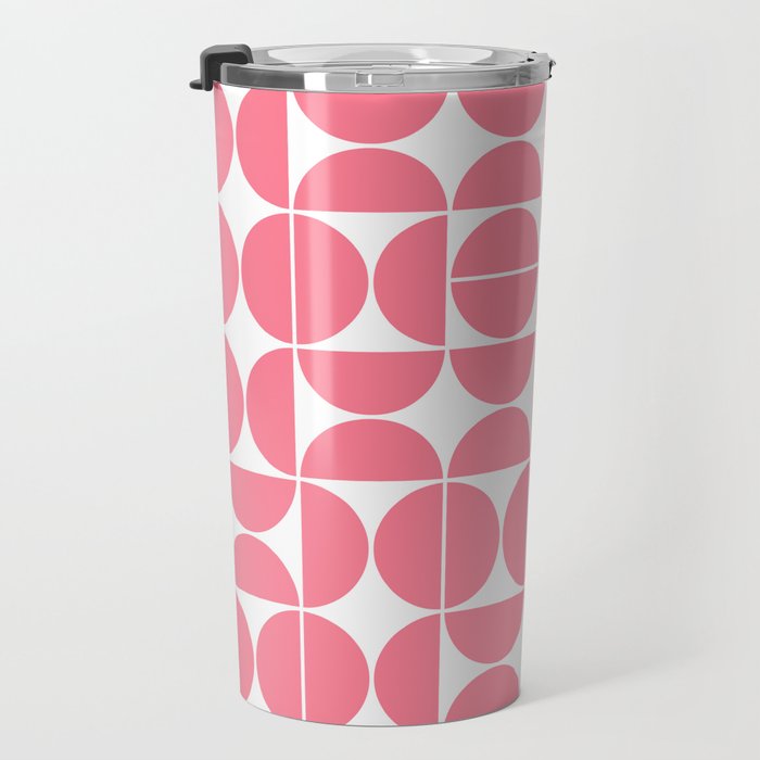 Mid Century Modern Geometric 04 Pink Travel Mug Gallery Image 3