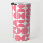 Mid Century Modern Geometric 04 Pink Travel Mug Gallery Image 3