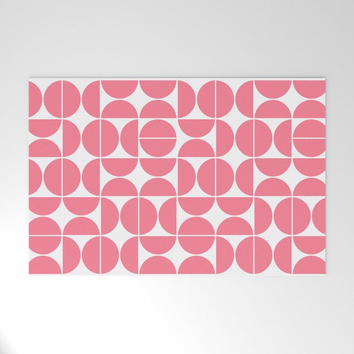 Mid Century Modern Geometric 04 Pink Welcome Mat Gallery Image 1