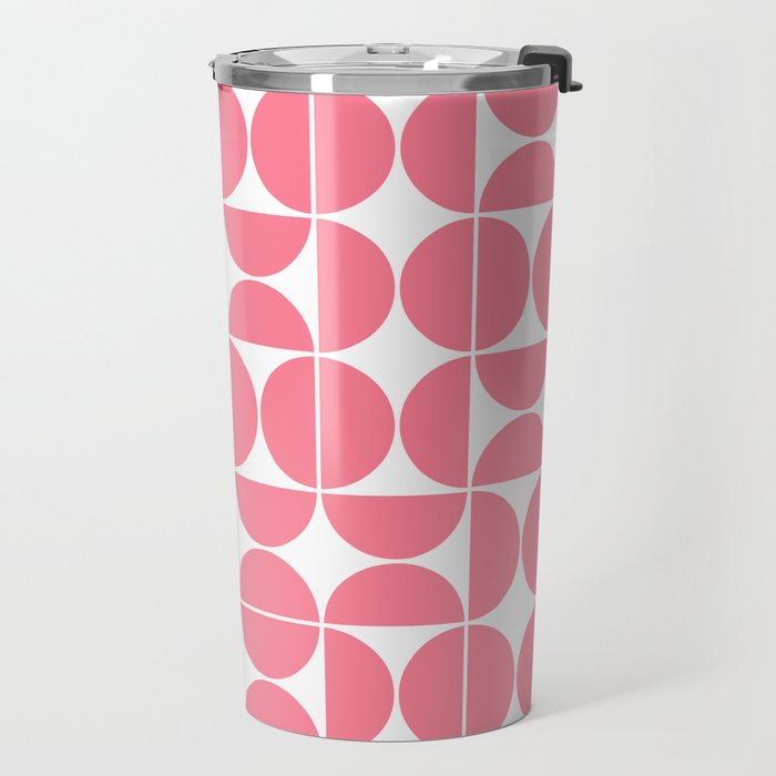 Mid Century Modern Geometric 04 Pink Travel Mug Gallery Image 2