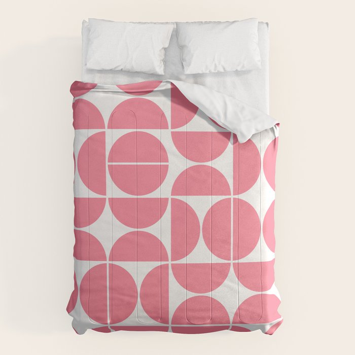 Mid Century Modern Geometric 04 Pink Comforter Gallery Image 6