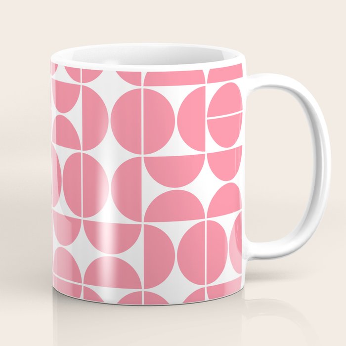 Mid Century Modern Geometric 04 Pink Coffee Mug Gallery Image 1