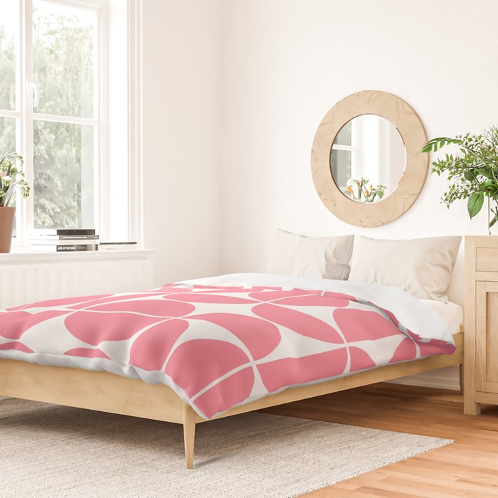 Mid Century Modern Geometric 04 Pink Duvet Cover Gallery Image 2