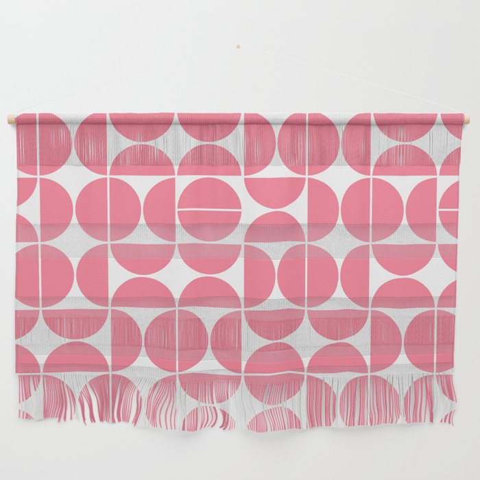 Mid Century Modern Geometric 04 Pink Wall Hanging Gallery Image 1
