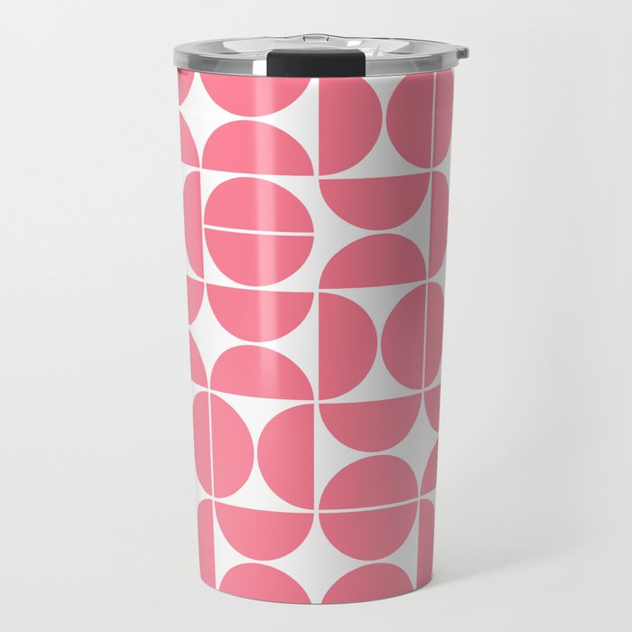 Mid Century Modern Geometric 04 Pink Travel Mug Gallery Image 1