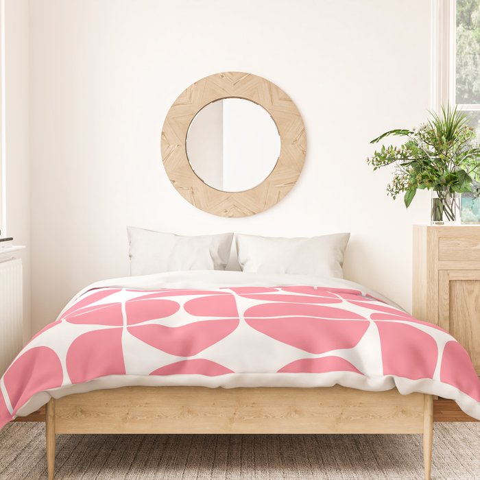 Mid Century Modern Geometric 04 Pink Duvet Cover Gallery Image 3