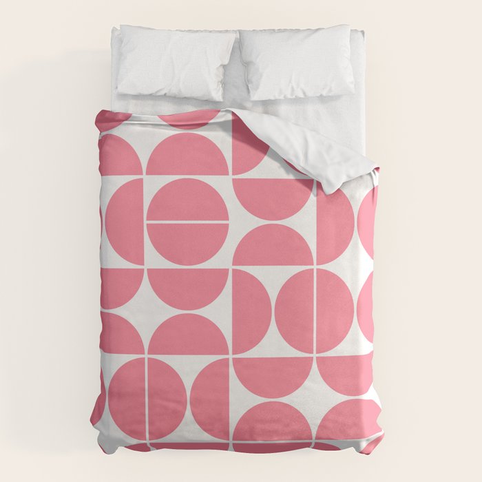 Mid Century Modern Geometric 04 Pink Duvet Cover Gallery Image 6