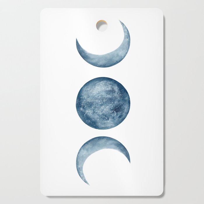 Blue Moon Phases Watercolor Cutting Board Gallery Image 1