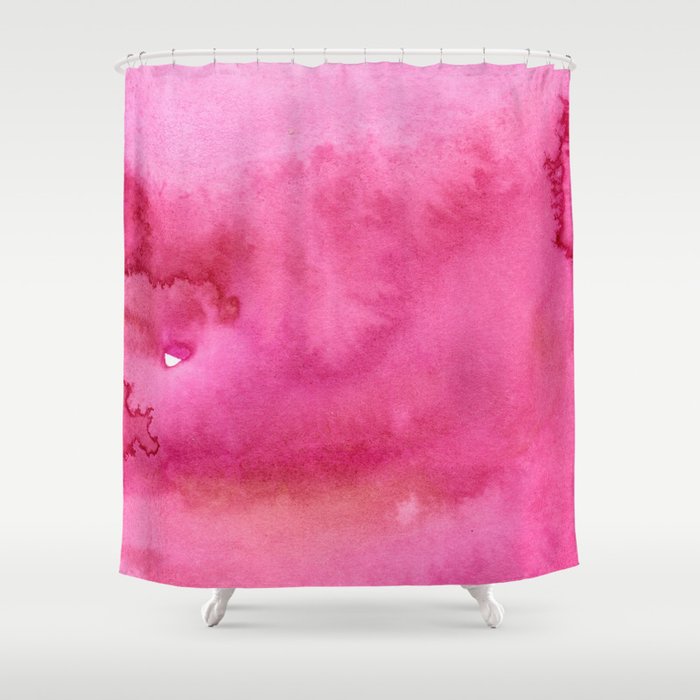 Blush pink magenta watercolor paint gradient Shower Curtain Gallery Image 1