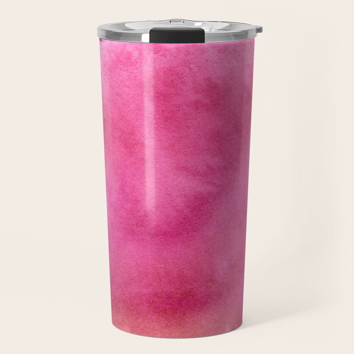 Blush pink magenta watercolor paint gradient Travel Mug Gallery Image 1