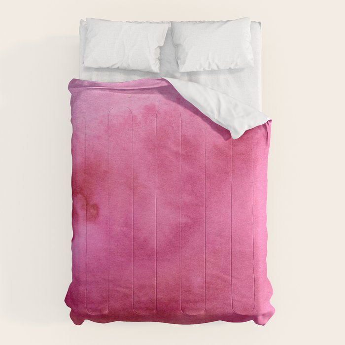 Blush pink magenta watercolor paint gradient Comforter Gallery Image 1