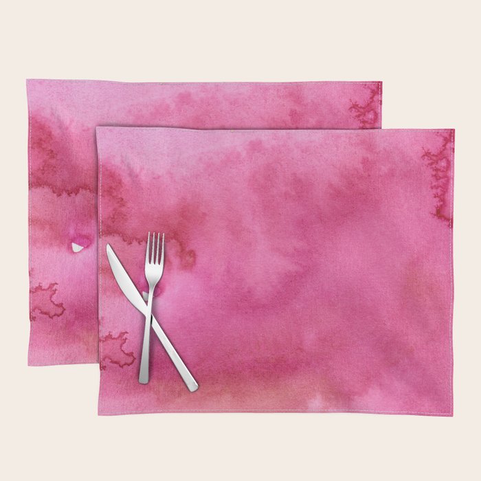 Blush pink magenta watercolor paint gradient Placemat Gallery Image 1