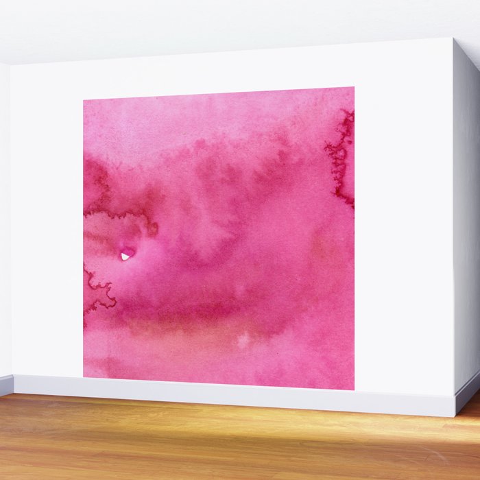 Blush pink magenta watercolor paint gradient Wall Mural Gallery Image 2