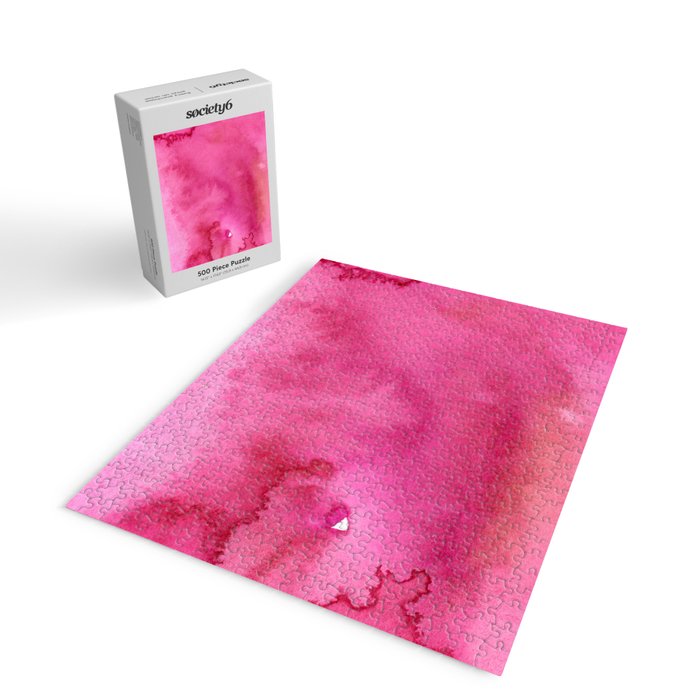 Blush pink magenta watercolor paint gradient Jigsaw Puzzle Gallery Image 2