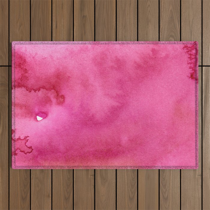 Blush pink magenta watercolor paint gradient Outdoor Rug Gallery Image 1