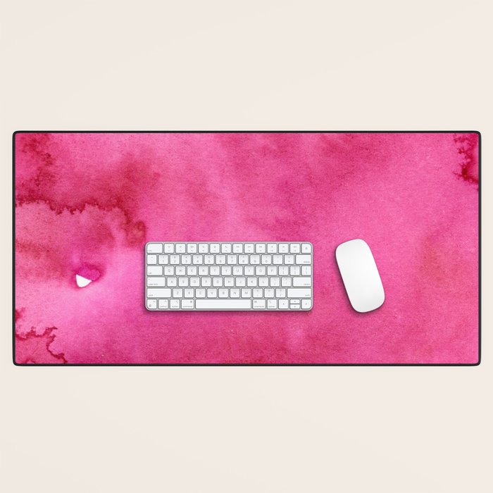 Blush pink magenta watercolor paint gradient Desk Mat Gallery Image 1