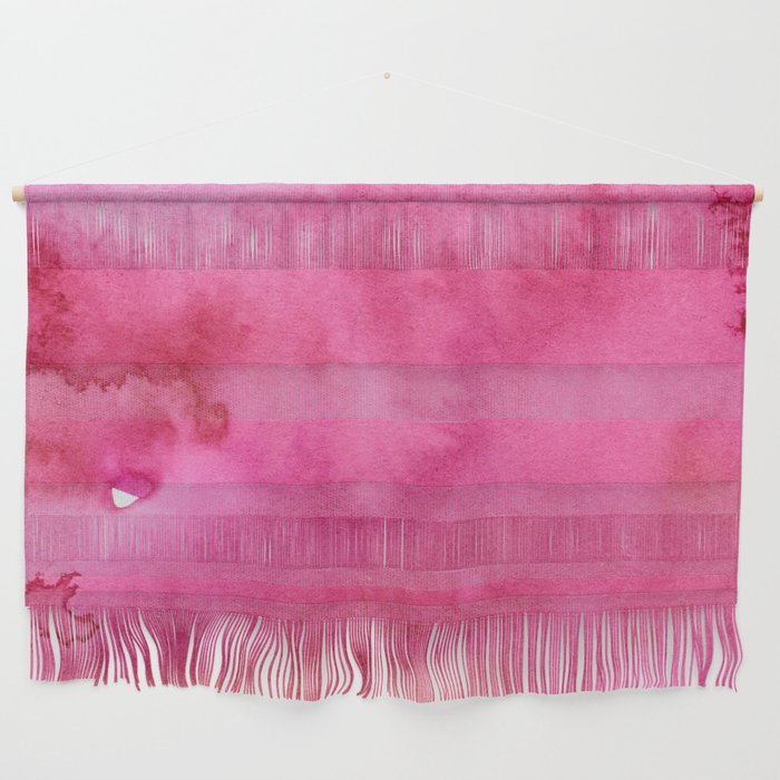 Blush pink magenta watercolor paint gradient Wall Hanging Gallery Image 1