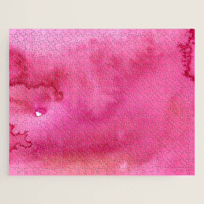 Blush pink magenta watercolor paint gradient Jigsaw Puzzle Gallery Image 1
