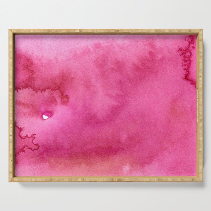 Blush pink magenta watercolor paint gradient Serving Tray Gallery Image 1
