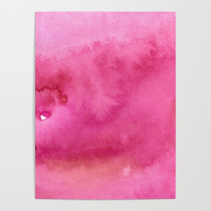 Blush pink magenta watercolor paint gradient Poster Gallery Image 4