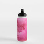 Blush pink magenta watercolor paint gradient Water Bottle Gallery Image 3