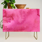 Blush pink magenta watercolor paint gradient Credenza Gallery Image 1