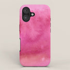 Blush pink magenta watercolor paint gradient iPhone Case Gallery Image 1