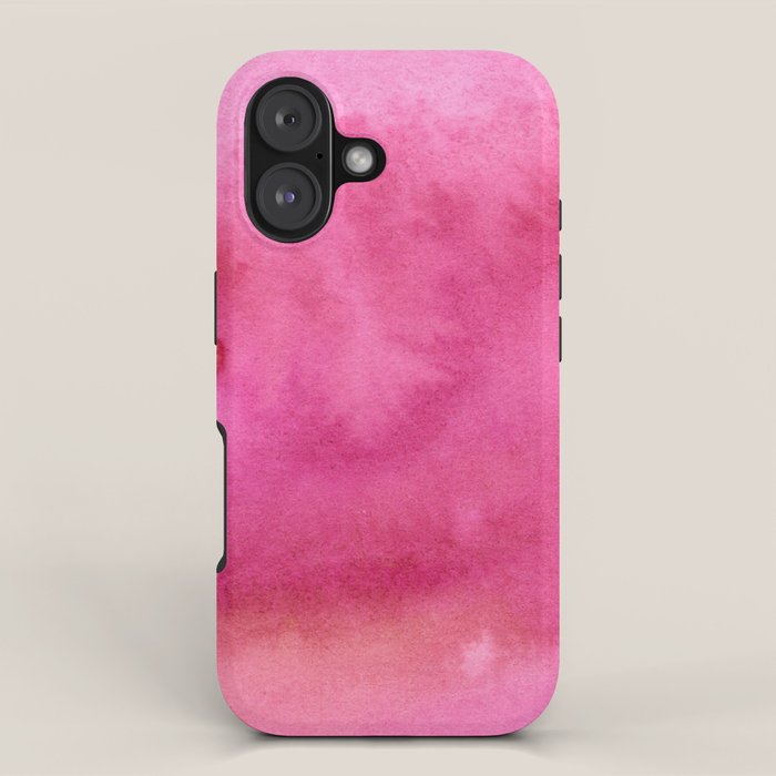 Blush pink magenta watercolor paint gradient iPhone Case Gallery Image 1