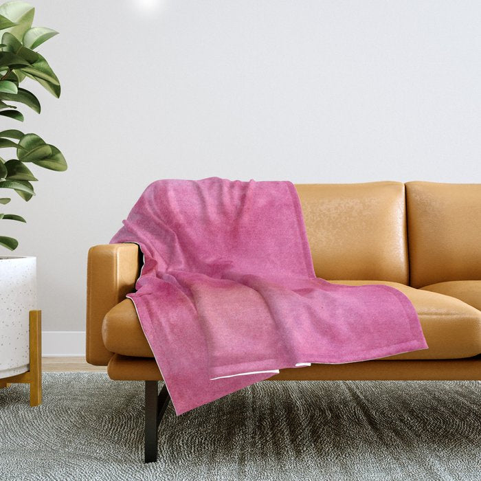 Blush pink magenta watercolor paint gradient Throw Blanket Gallery Image 1