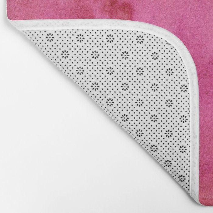 Blush pink magenta watercolor paint gradient Bath Mat Gallery Image 2
