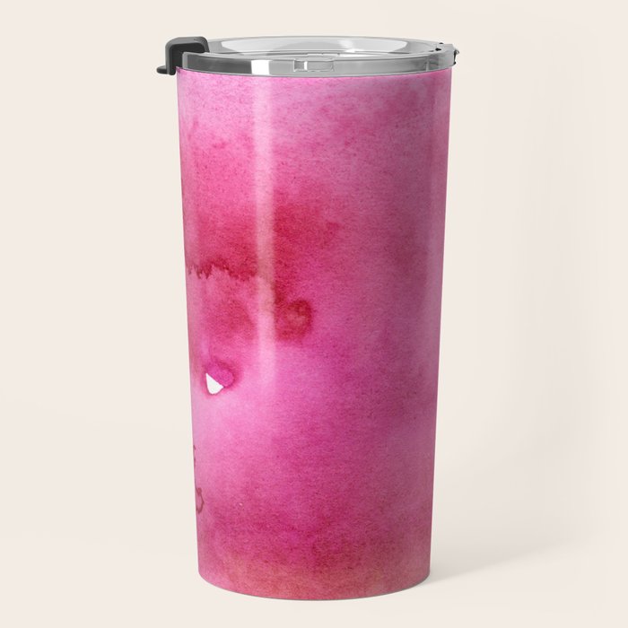 Blush pink magenta watercolor paint gradient Travel Mug Gallery Image 3
