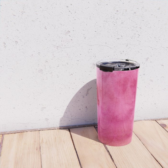 Blush pink magenta watercolor paint gradient Travel Mug Gallery Image 4