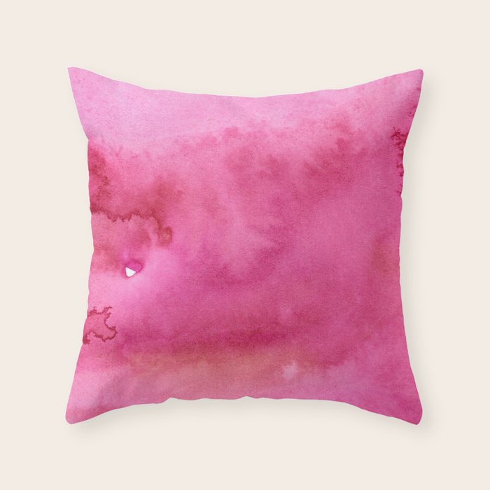 Blush pink magenta watercolor paint gradient Throw Pillow Gallery Image 6
