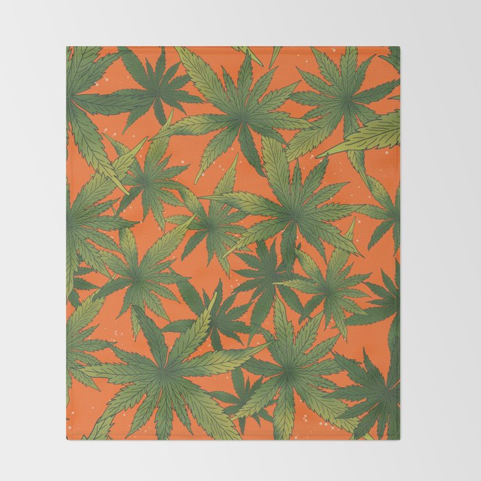 Cannabis Leaves Garden Throw Blanket Gallery Image 2