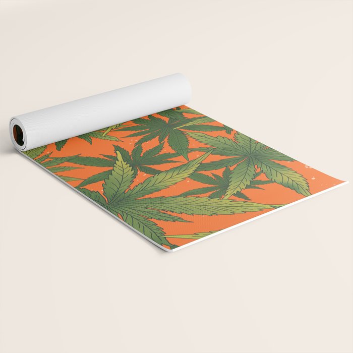 Cannabis Leaves Garden Yoga Mat Gallery Image 2