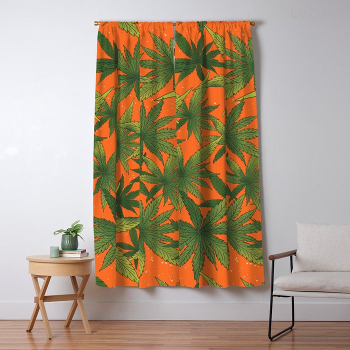 Cannabis Leaves Garden Window Curtain Gallery Image 5