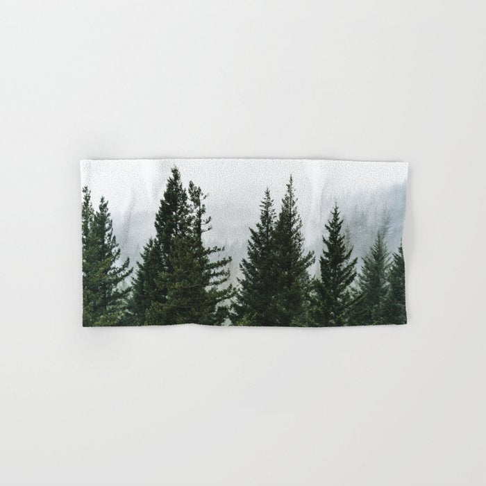 Wanderlust Forest V - Mountain Adventure in Foggy Woods Bath Towel Gallery Image 1