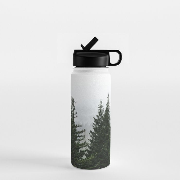 Wanderlust Forest V - Mountain Adventure in Foggy Woods Water Bottle Gallery Image 1