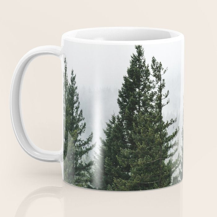 Wanderlust Forest V - Mountain Adventure in Foggy Woods Coffee Mug Gallery Image 3