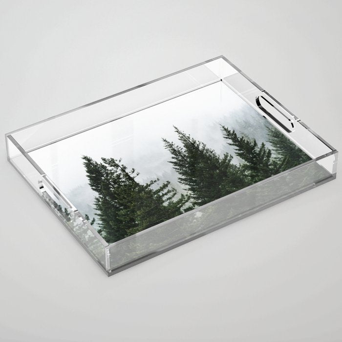 Wanderlust Forest V - Mountain Adventure in Foggy Woods Acrylic Tray Gallery Image 1