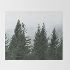 Wanderlust Forest V - Mountain Adventure in Foggy Woods Throw Blanket Gallery Image 2