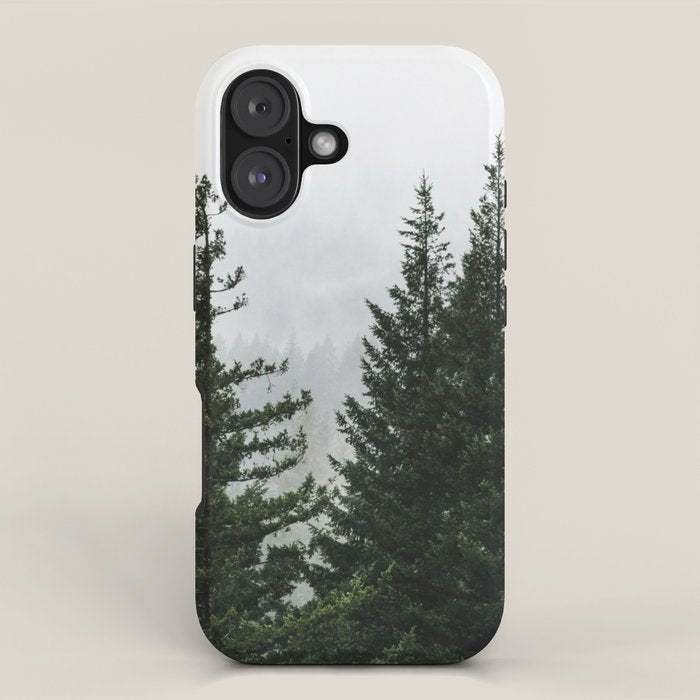 Wanderlust Forest V - Mountain Adventure in Foggy Woods iPhone Case Gallery Image 1