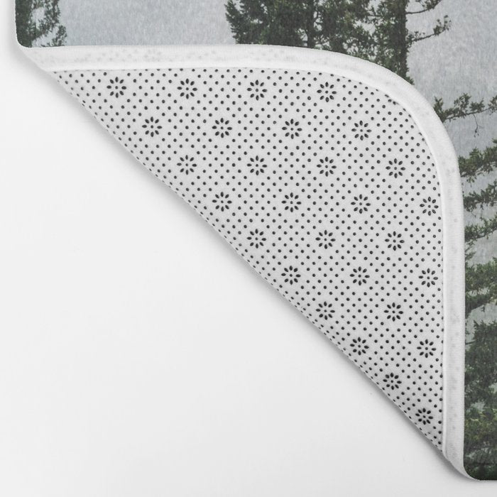 Wanderlust Forest V - Mountain Adventure in Foggy Woods Bath Mat Gallery Image 2