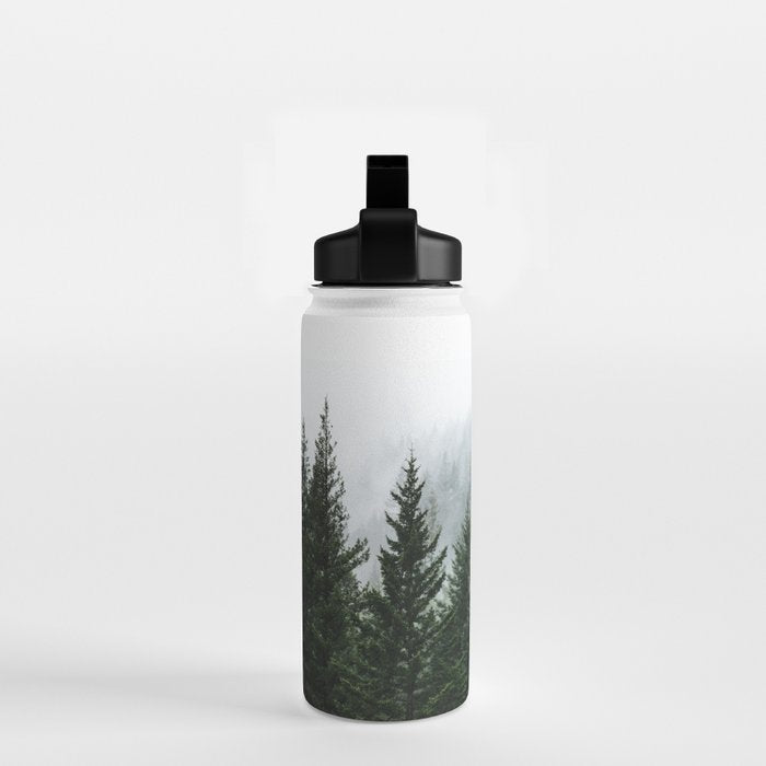 Wanderlust Forest V - Mountain Adventure in Foggy Woods Water Bottle Gallery Image 2
