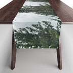 Wanderlust Forest V - Mountain Adventure in Foggy Woods Table Runner Gallery Image 1