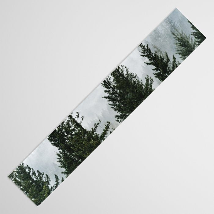 Wanderlust Forest V - Mountain Adventure in Foggy Woods Table Runner Gallery Image 3